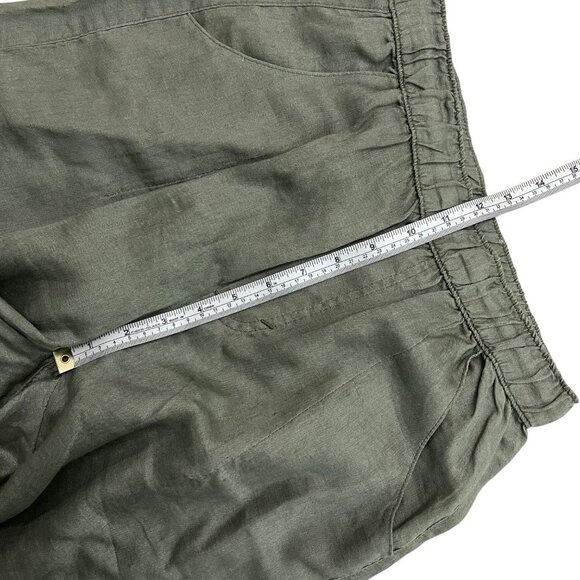 Luz Ballestero Womens Linen Pullon Pants Green S Lagenlook Minimalist Breathable - Picture 7 of 9